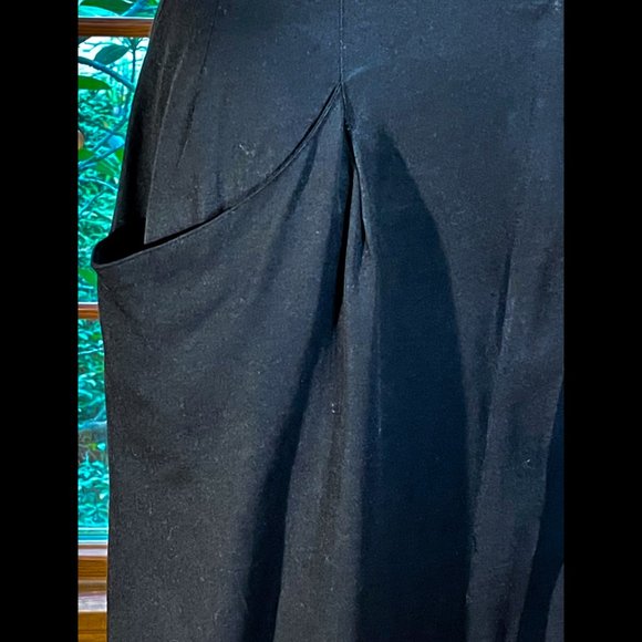 ▪️VTG▪️KATIE▪️ILGWU▪️1980's Black Convertible Collar Pocket Maxi Shirt Dress - Picture 5 of 10